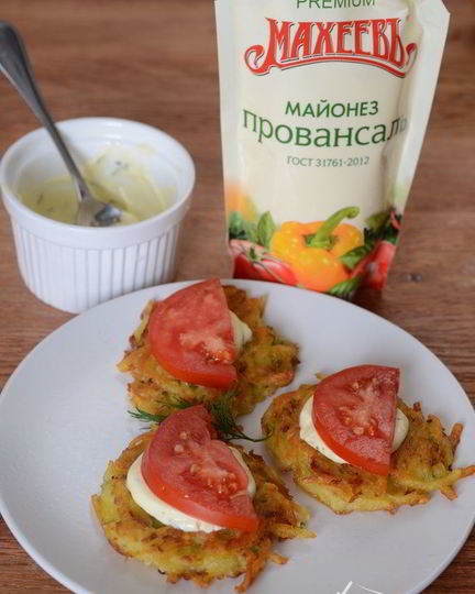 Рецепт драников из кабачков и картофеля с майонезом