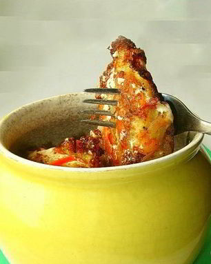 Драники в горшочке с грибами