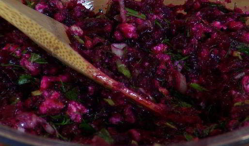 свекольные драники с брынзой