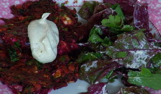 свекольные драники с брынзой