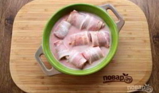 фрикадельки с беконом в сливочно-томатном соусе