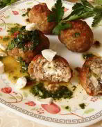 Фрикадельки с фетой и соусом чимичурри