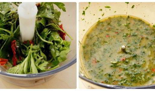 фрикадельки с фетой и соусом чимичурри