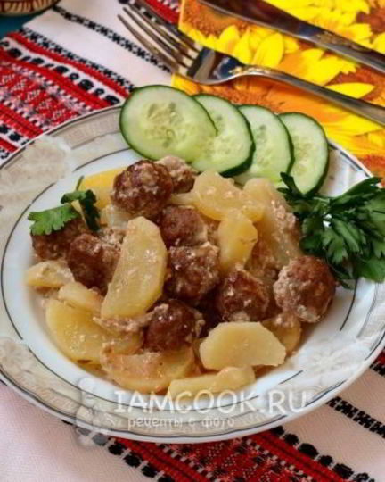 Рецепт фрикаделек с картошкой в духовке