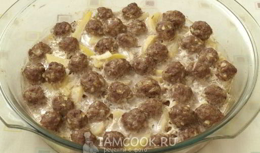 фрикадельки с картошкой в духовке