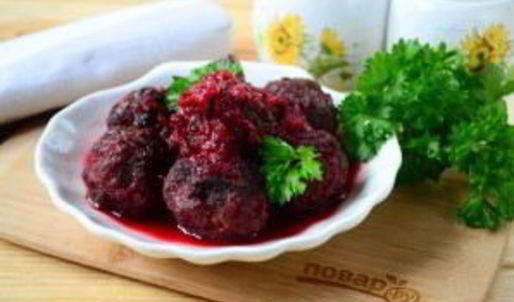 фрикадельки с вишневым соусом
