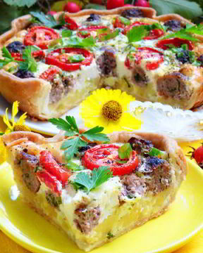 Киш с фрикадельками