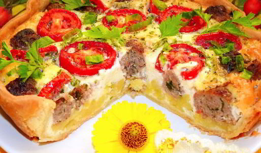 киш с фрикадельками