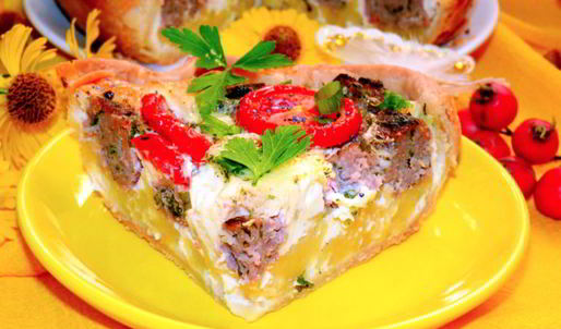 киш с фрикадельками