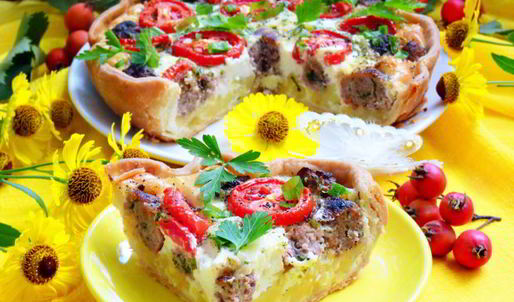 киш с фрикадельками