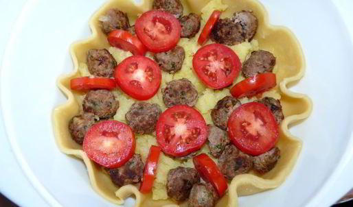 киш с фрикадельками