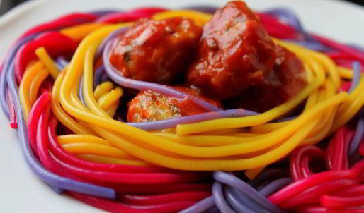 праздничные спагетти с фрикадельками