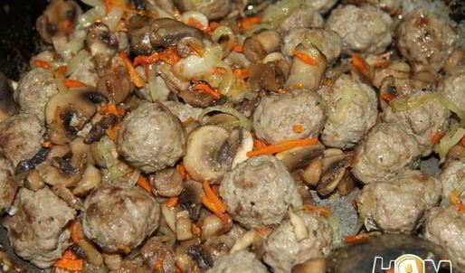 закуска из грибов с фрикадельками