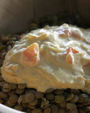 Чечевица со сливками и имбирем