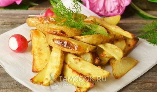 картофель по-деревенски с чесноком в духовке