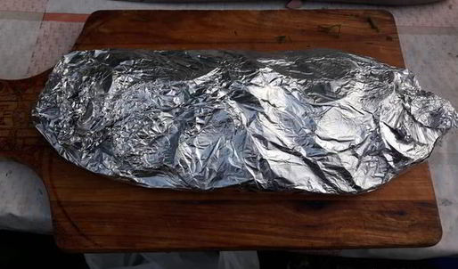 картофель с салом и укропом на мангале