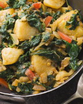 Картофель со шпинатом по-индийски