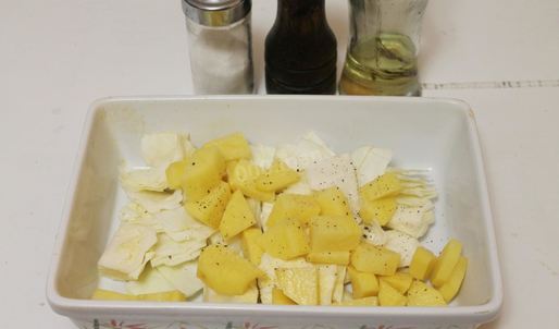 картошка с капустой в духовке