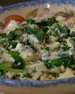 Рис с горгонзолой, шампиньонами и шпинатом