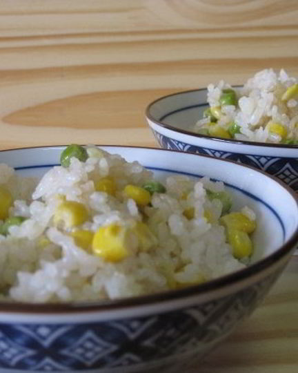 Рецепт риса с горошком и кукурузой