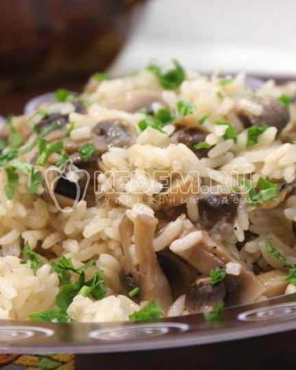 Рецепт риса с грибами в горшочке