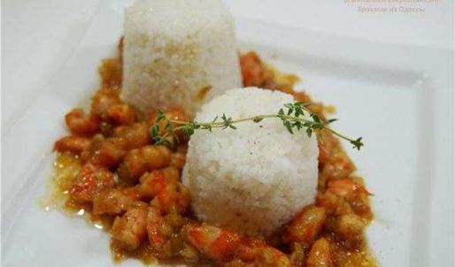 рис с креветками и медом