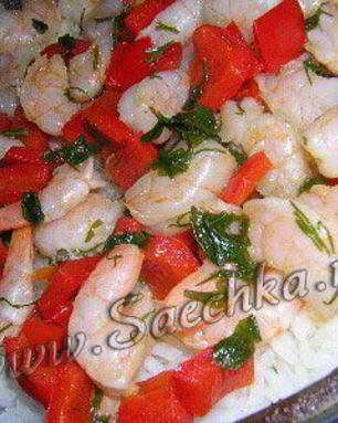 Рис с креветками и овощами