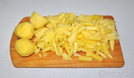 жареный картофель с мясом