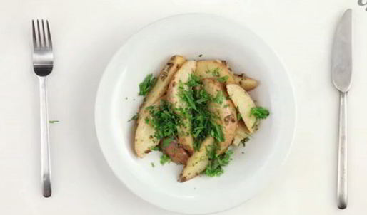 жареный картофель с оливками и лимоном по-мароккански