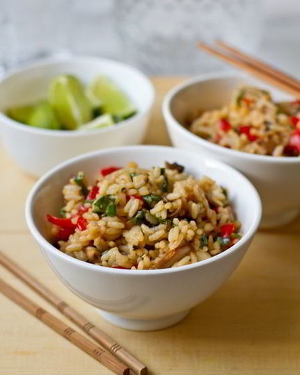 Рецепт жареного риса с овощами