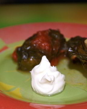 Долма из свекольных листьев