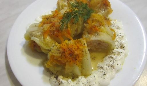 голубцы из пекинской капусты в кастрюле