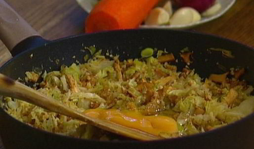 голубцы с лисичками и пореем