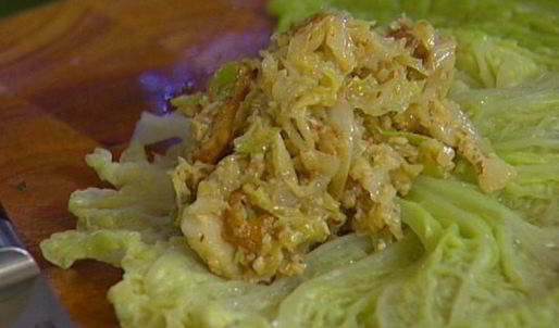 голубцы с лисичками и пореем