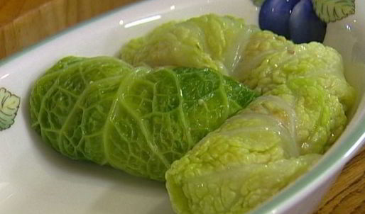 голубцы с лисичками и пореем