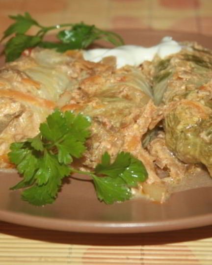 Рецепт голубцов с мраморной говядиной во вкуснейшем сметанно-овощном соусе