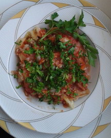 Рецепт ленивых голубцов с вешенками