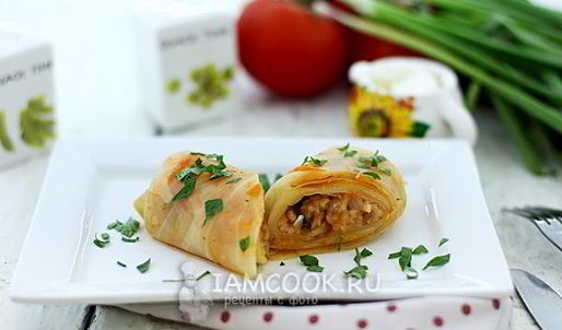 постные голубцы с грибами и рисом