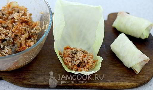 постные голубцы с грибами и рисом