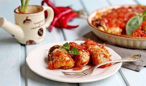 постные голубцы с рисом и грибами