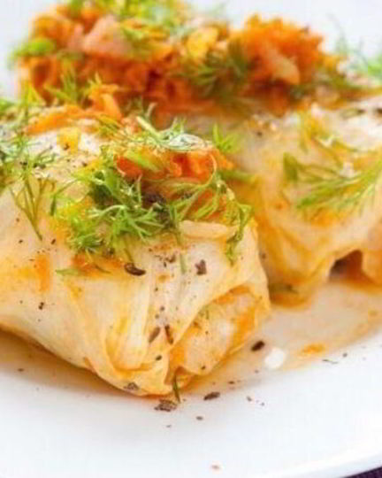 Рецепт запеченных голубцов с зеленой гречкой и тофу