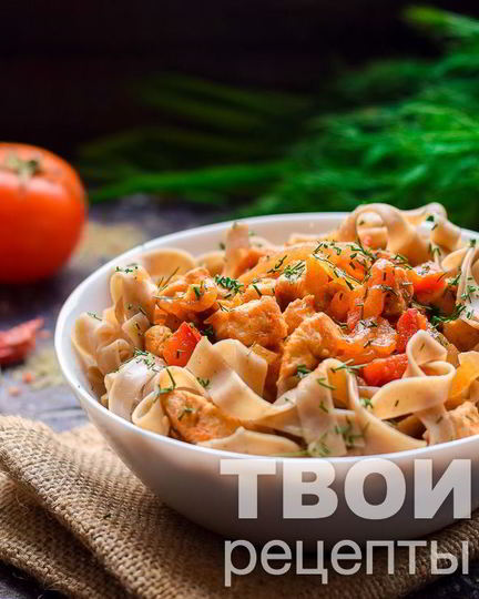Рецепт гречневой лапши с курицей и овощами