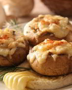 Фаршированные грибы на гриле