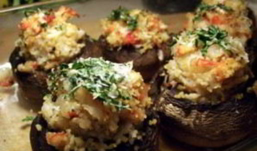 фаршированные шампиньоны с креветками