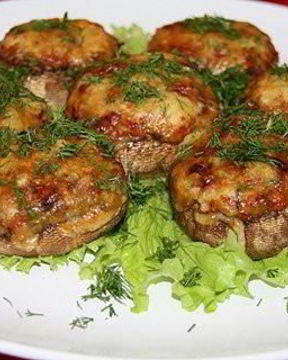 Фаршированные шляпки шампиньончиков