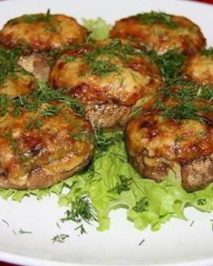 Фаршированные шляпки шампиньончиков