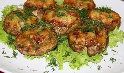 фаршированные шляпки шампиньончиков