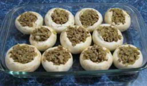 грибы, фаршированные фаршем