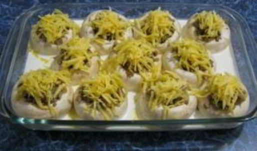 грибы, фаршированные фаршем