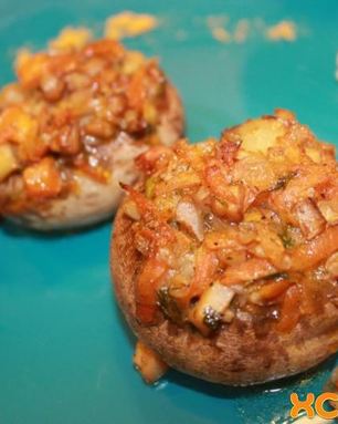 Грибы, фаршированные гречкой